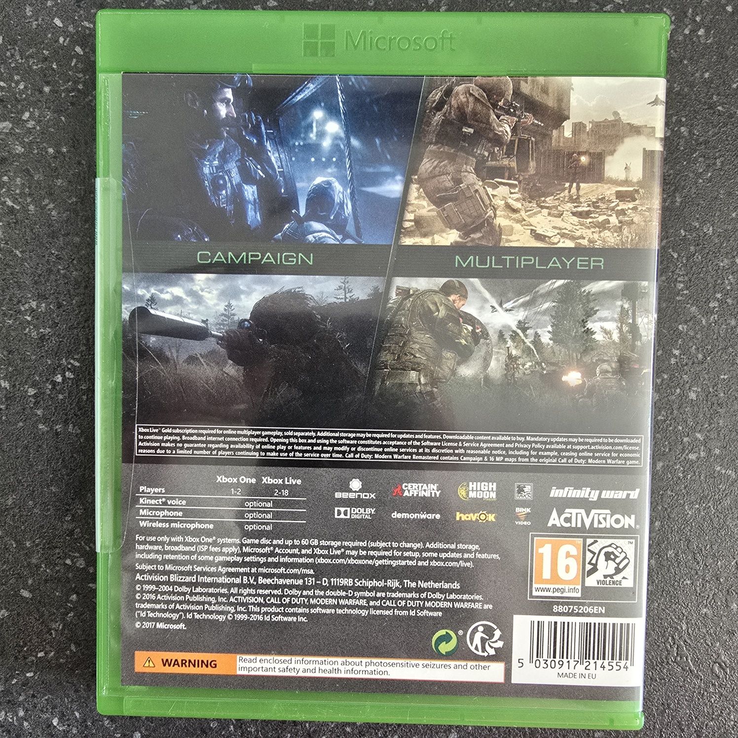 Call of Duty Modern Warfare Remastered xbox one wersja PL