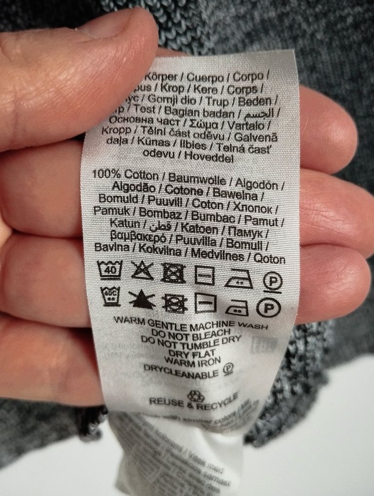 Bawełniany męski melanż sweter, dekoracyjny suwak r. S Jack&Jones