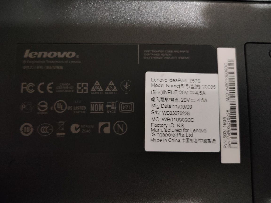 Ноутбук Lenovo Z570 intel i7 8RAM