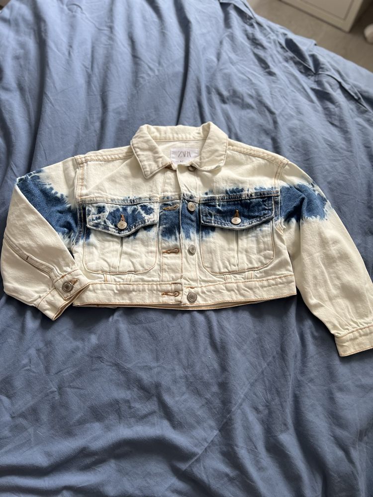 Джинсовый укороченный пиджак для девочки Zara 120 см