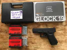 Pistola Pressão de AR(CO2) Glock 19GEN4 MOS Esferas aço 4.5mm Nova NBB
