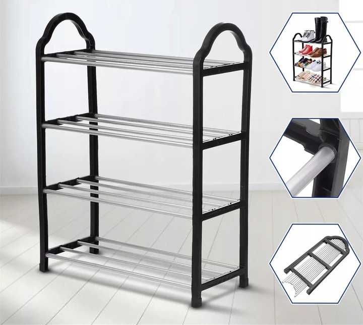 PÓŁKA NA BUTY obuwie ubrania 4 poziomy organizer stojak na przedpokój
