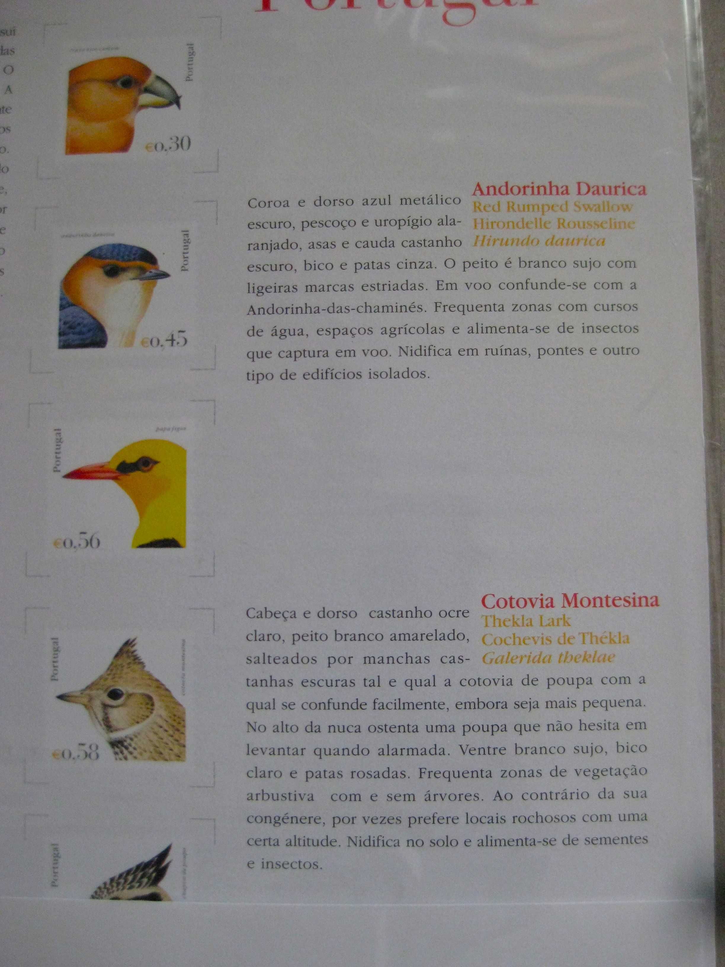 Carteira de Selos Aves (5º Grupo) 2004 sem Selos