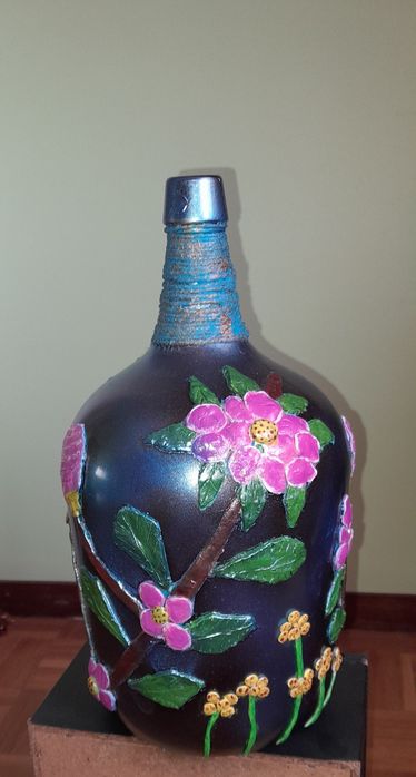 Garrafão artesanato pintado e decorafo à mão