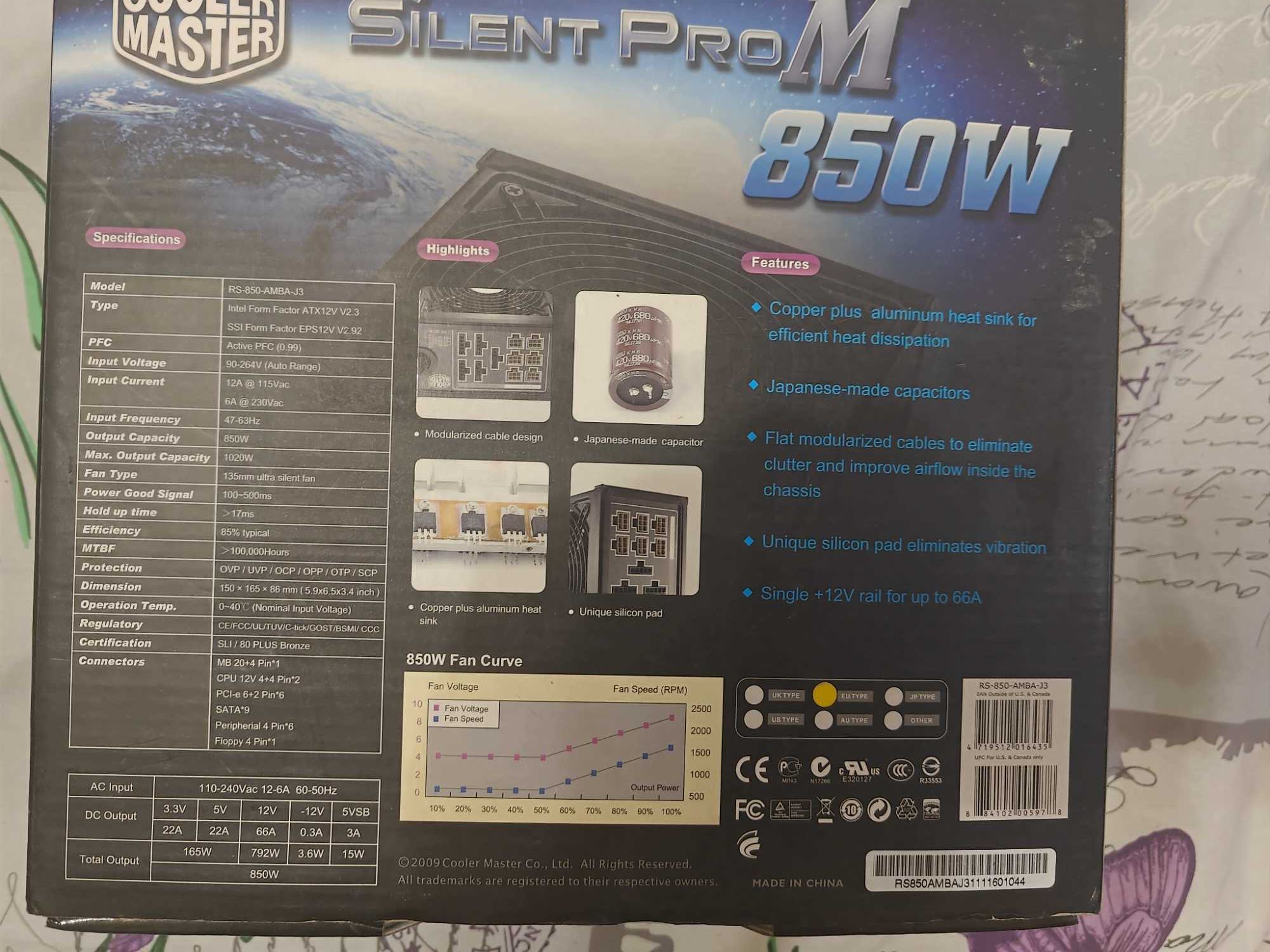 Блок живлення Cooler Master Silent Pro M850 RS-850-AMBA