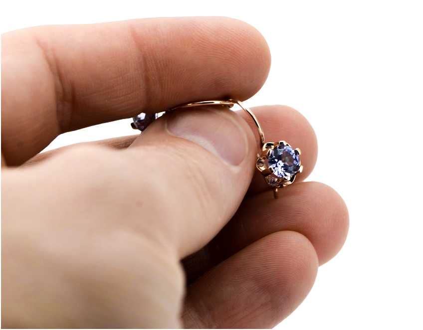 Rosyjskie kolczyki z 14k 585 różowego złota vec019 aleksandryt