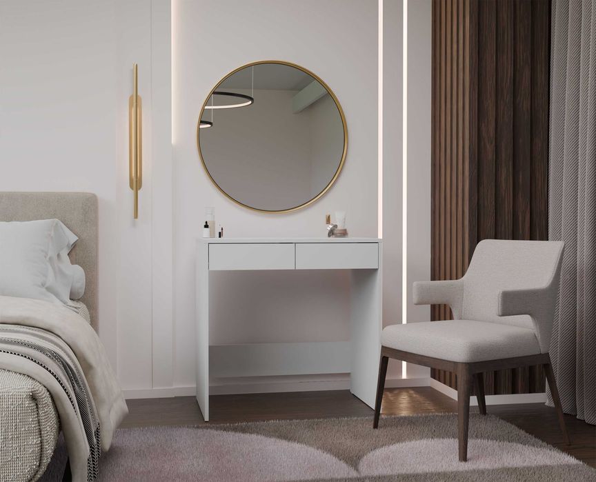 BIURKO MARINA 2S 2 Szuflady Młodzieżowe na Laptop Do Biura BIAŁE