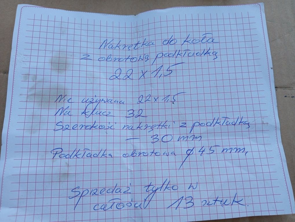 Nakrętka z obrotową podkładka M22x1,5
