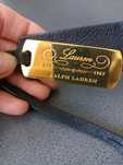 Zawieszka do torebki skórzana złota Ralph Lauren