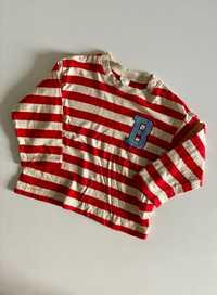 H&M bluzka w paski czerwone bawełna 86