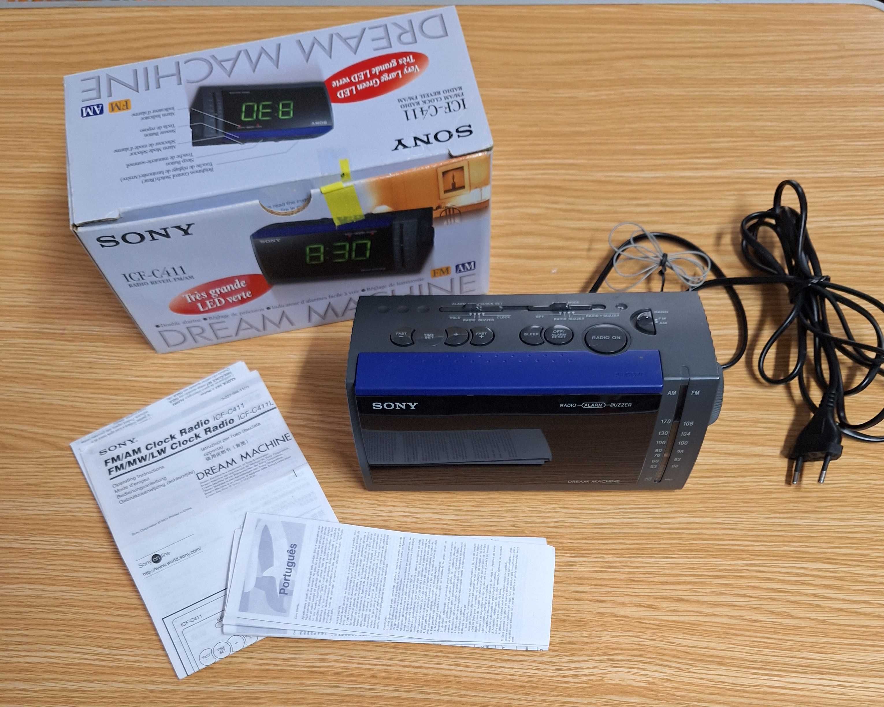 Rádio despertador Sony Dream Machine ICF-C411 - Novo na caixa