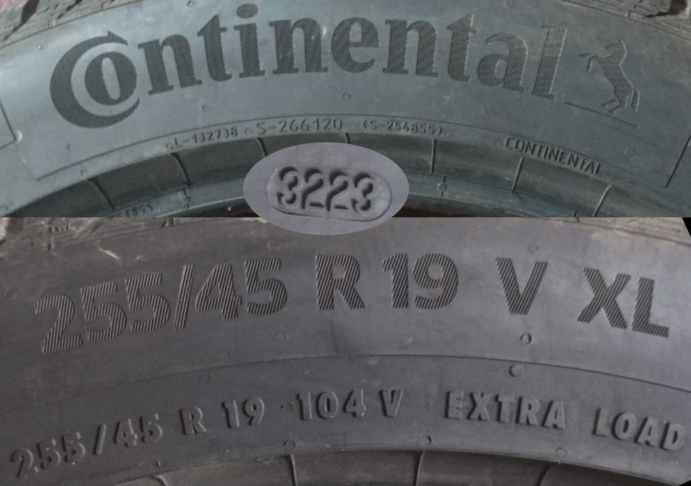 Шини 5-8мм 22-23р Nexen 255 45 R19 Continental Tesla Model Y тесла MY