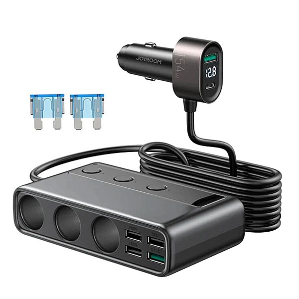 Ładowarka samochodowa 9w1 Joyroom JR-CL06/154W 5x USB-A / USB-C / 3x g
