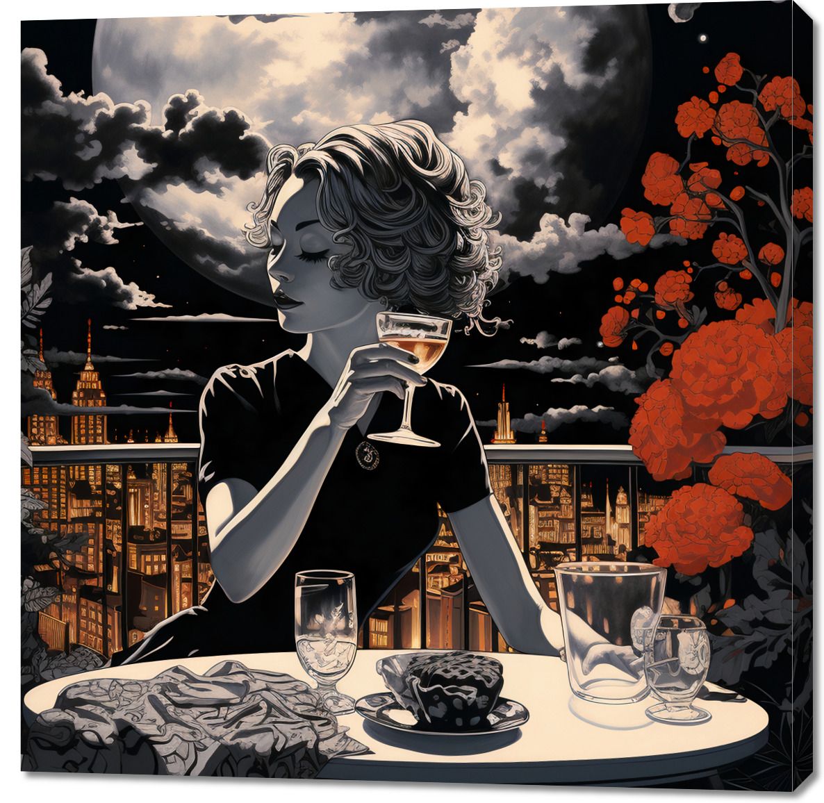 Obraz 100x100cm Wieczorne Toasty