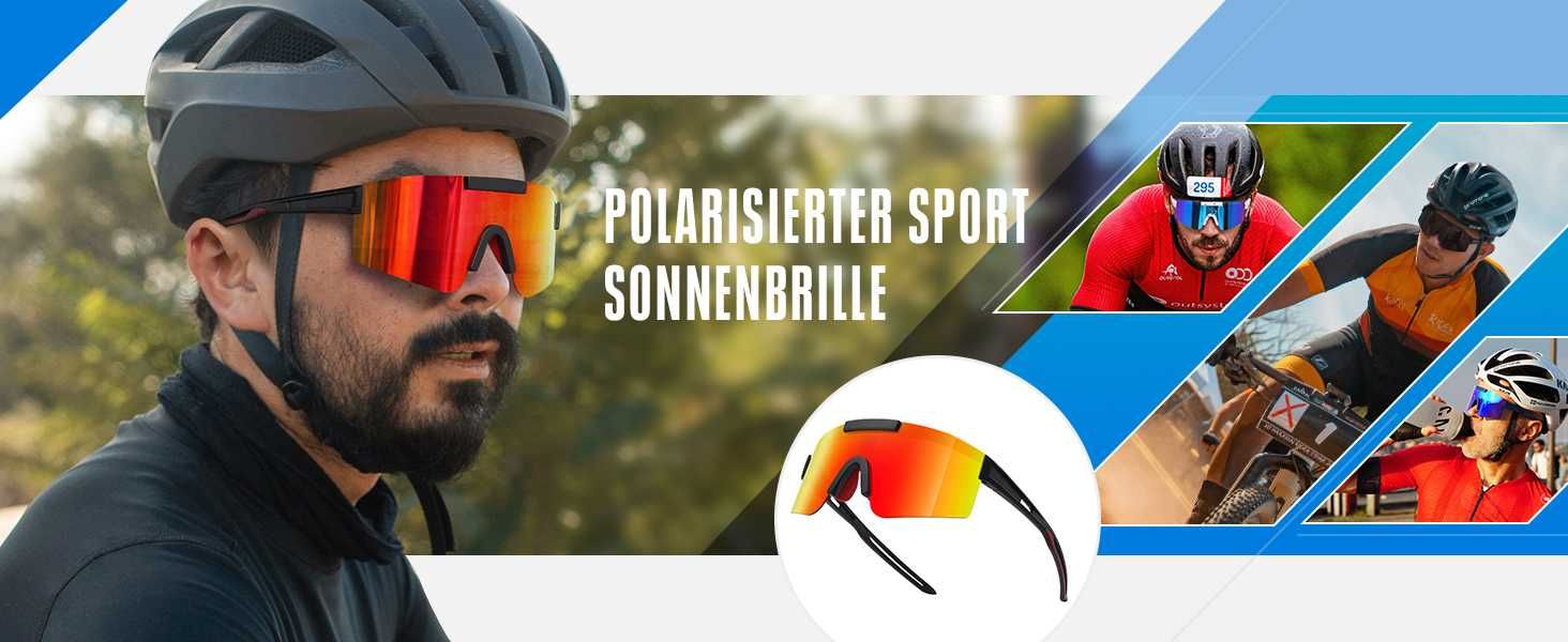 Suoso Okulary sportowe z polaryzacją, okulary rowerowe UV400