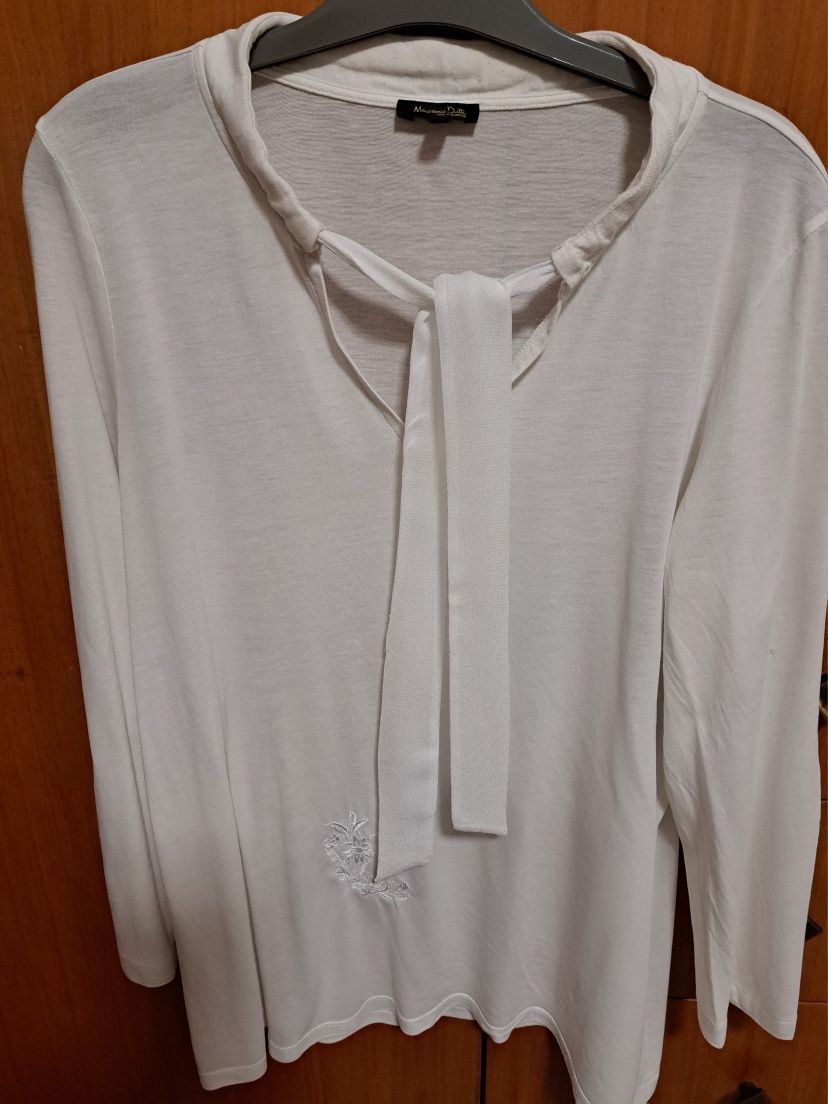 Camisa Branca-Massimo Dutti  T.L ; 100%Algodão