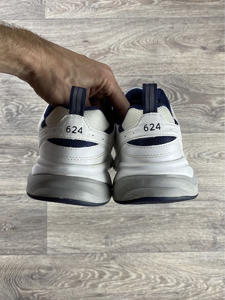 New balance 624 кроссовки 47 размер кожаные белые оригинал
