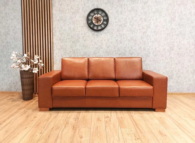 Sofa skórzana 227cm, kanapa ze skóry naturalnej, 100% skóra