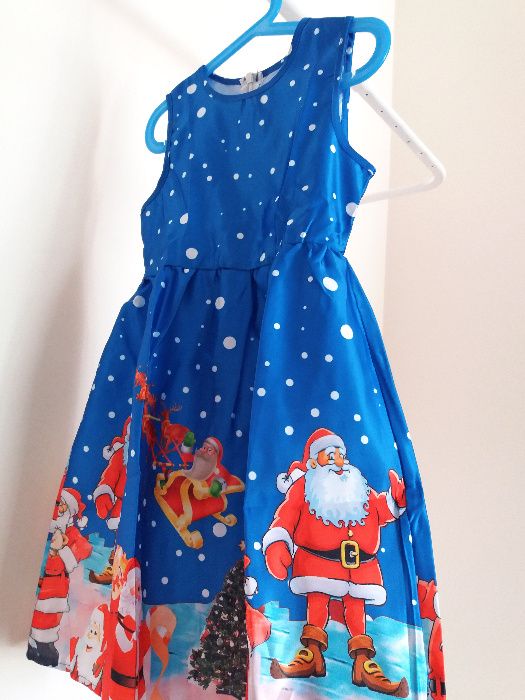 VESTIDO presente PAI NATAL p/ menina princesa  4, 5, 6, 7 anos - NOVO