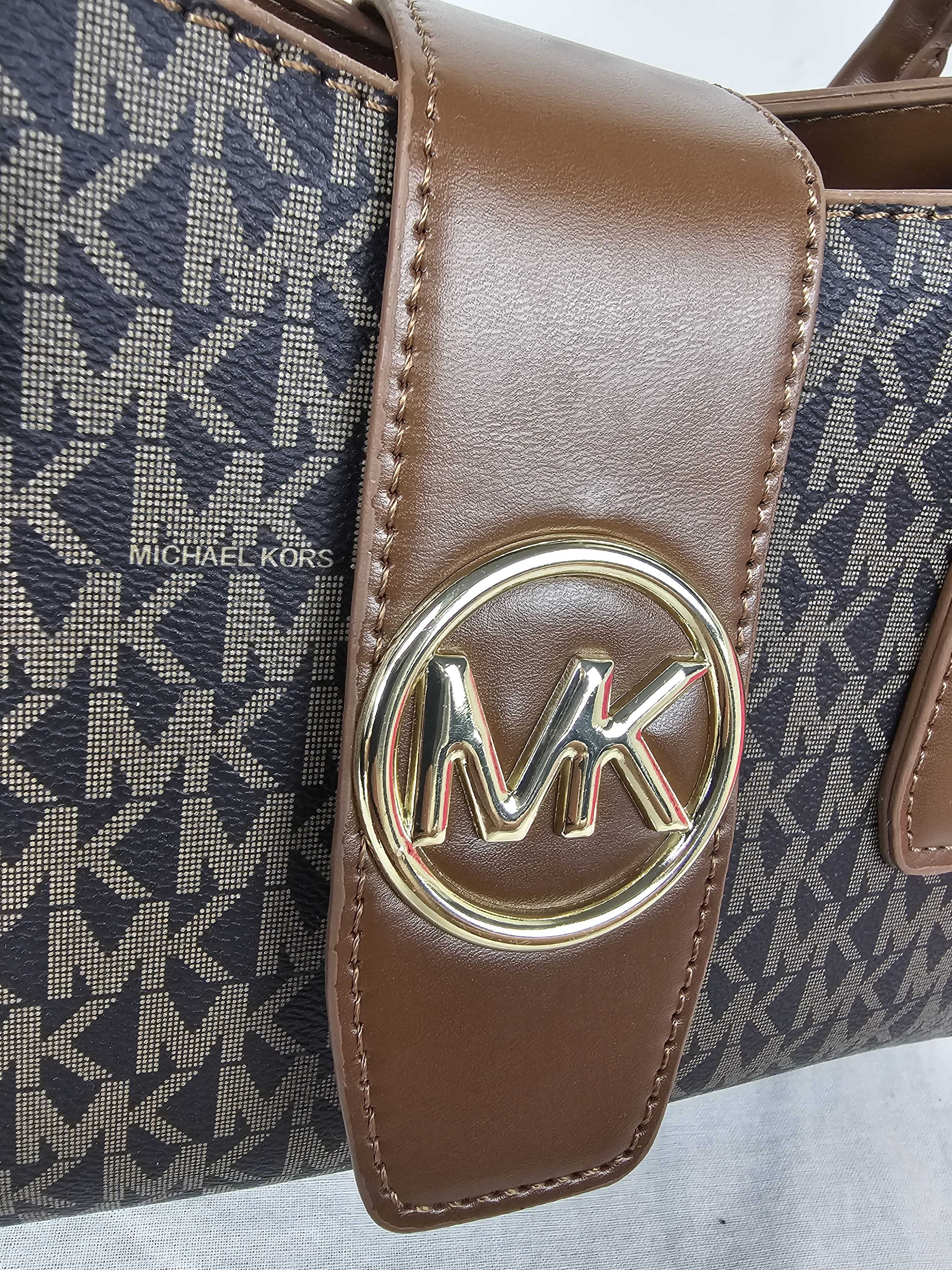 Torba Torebka damska Michael Kors monogram kuferek  brazowy