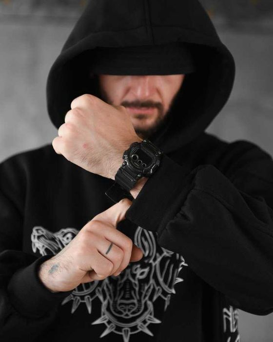 Стильне чоловіче худі “Doberman” на флісі  оверсайз, Без передоплати!