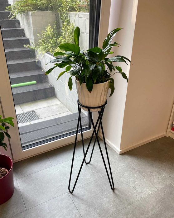 kwietnik metalowy hairpin PRL modernizm