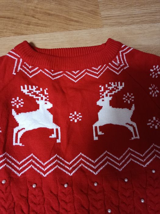 Sweter damski świąteczny Szachownica, roz L