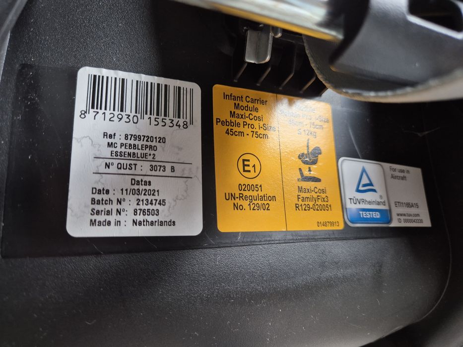Fotelik Maxi Cosi Pebble Pro i-size 0-12kg łupina pierwszy fotelik