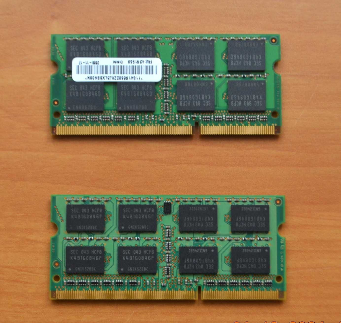 Pamięć RAM 2 GB DDR3  x 2 z Lenovo Thinkpad R500