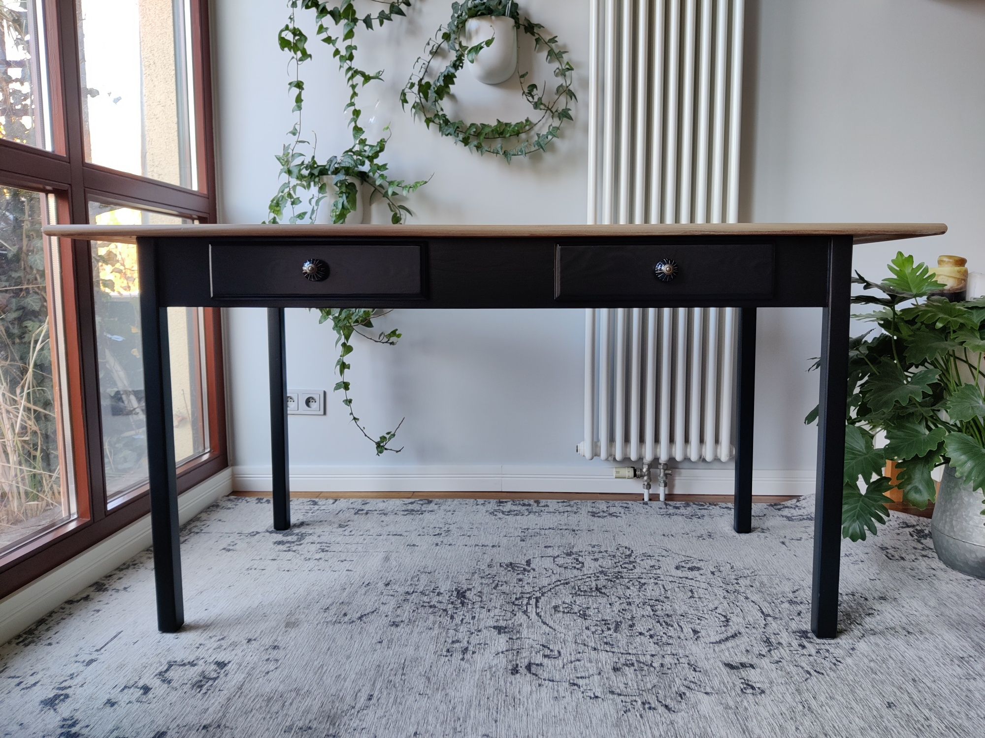 Stół drewniany 160cm x  73cm z szufladami