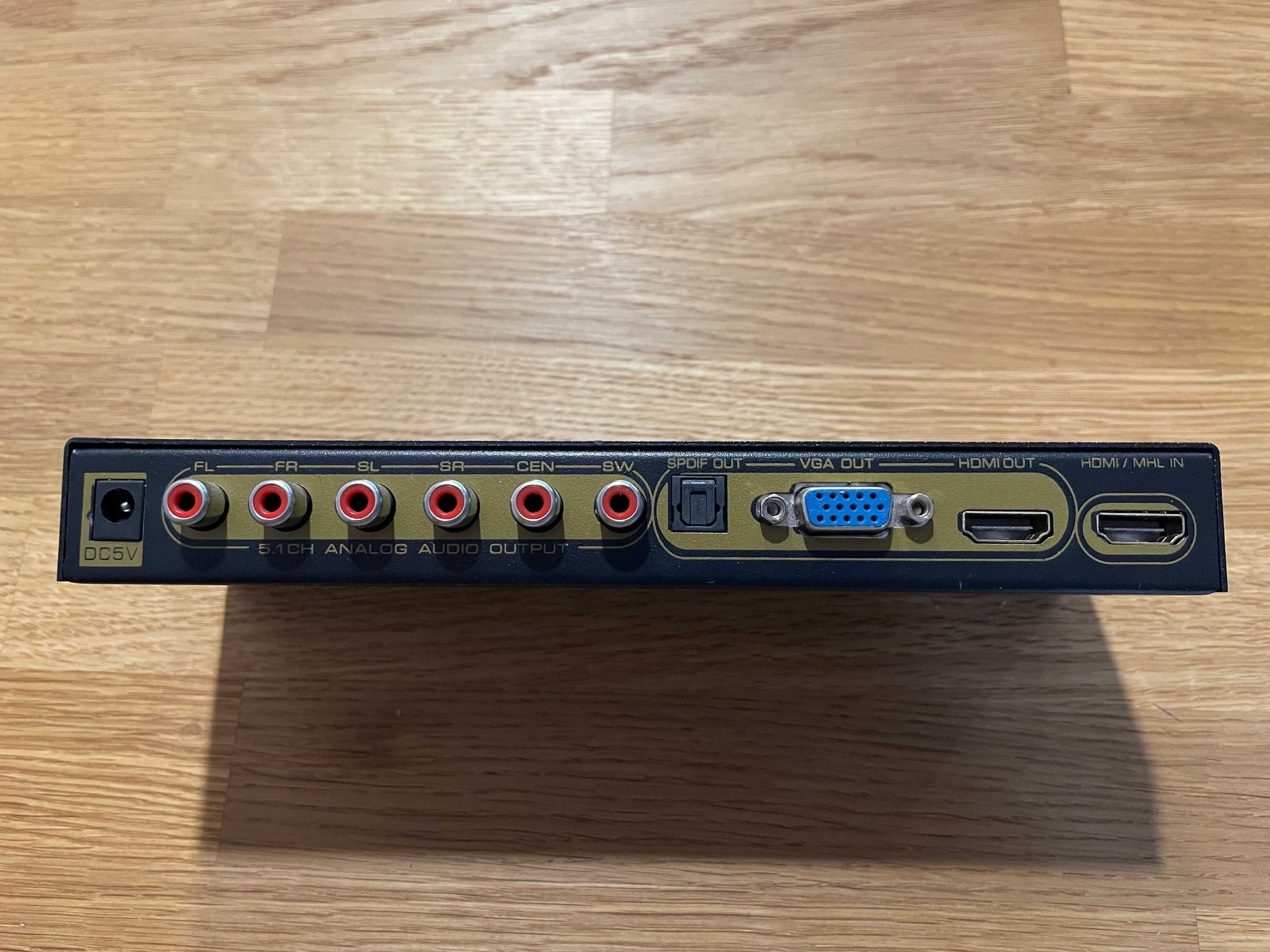 Ekstraktor konwerter HDMI do HDMI VGA SPDIF Toslink 5.1