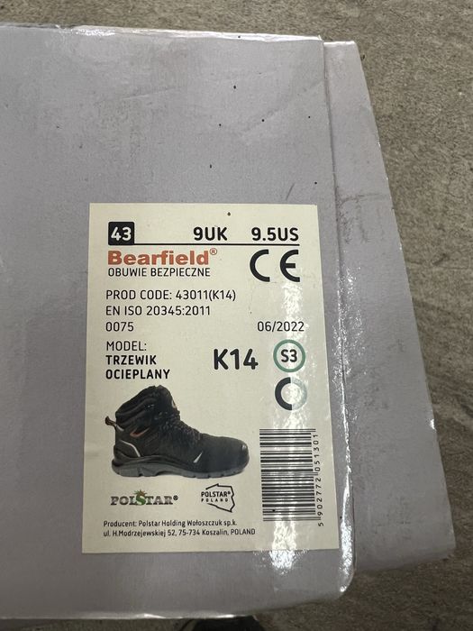 Nowe Buty zimowe trzewiki robocze Bearfield 43