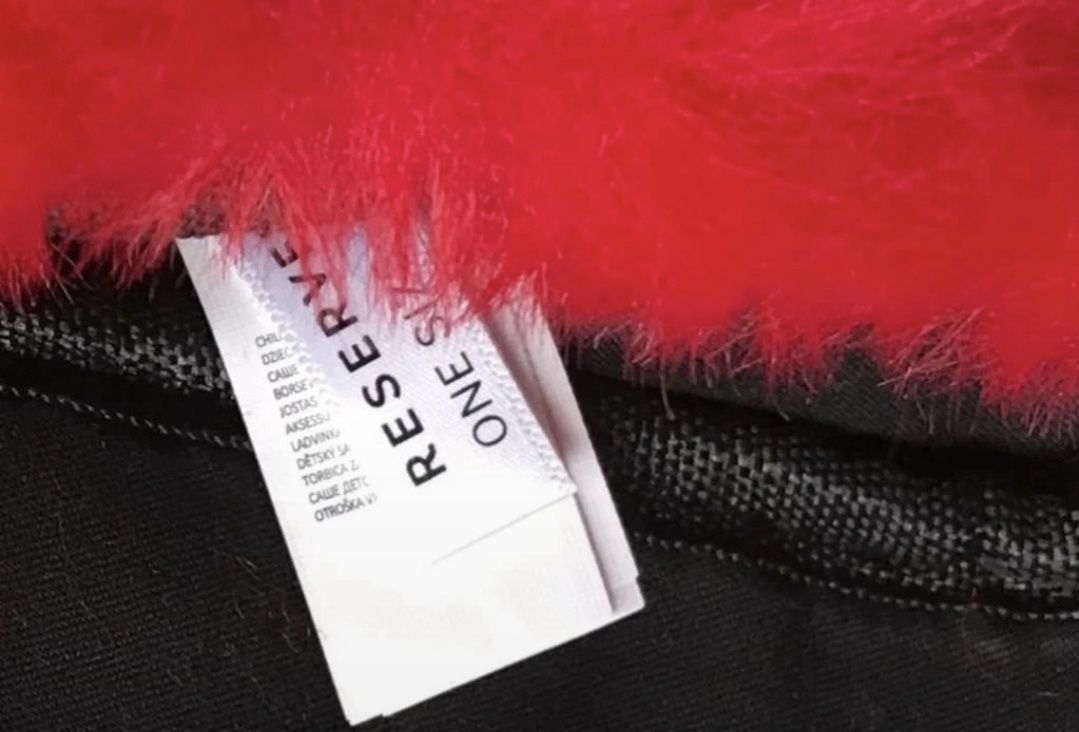 RESERVED saszetka nerka czerwona futrzana futerko red NOWA