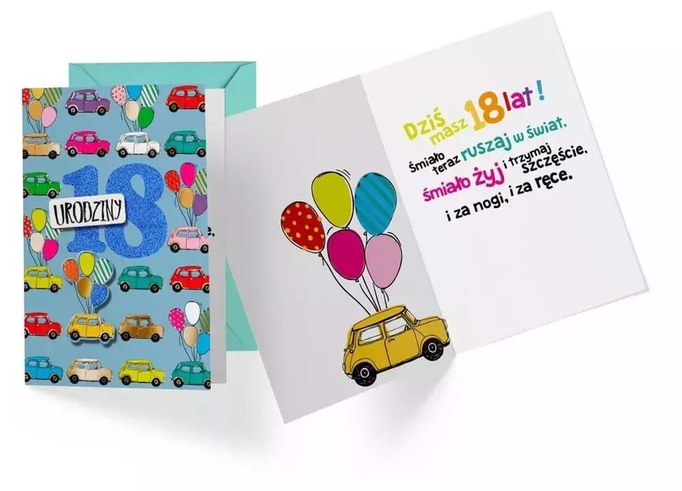 Karnet B6 DK-766 Urodziny 18. Kukartka