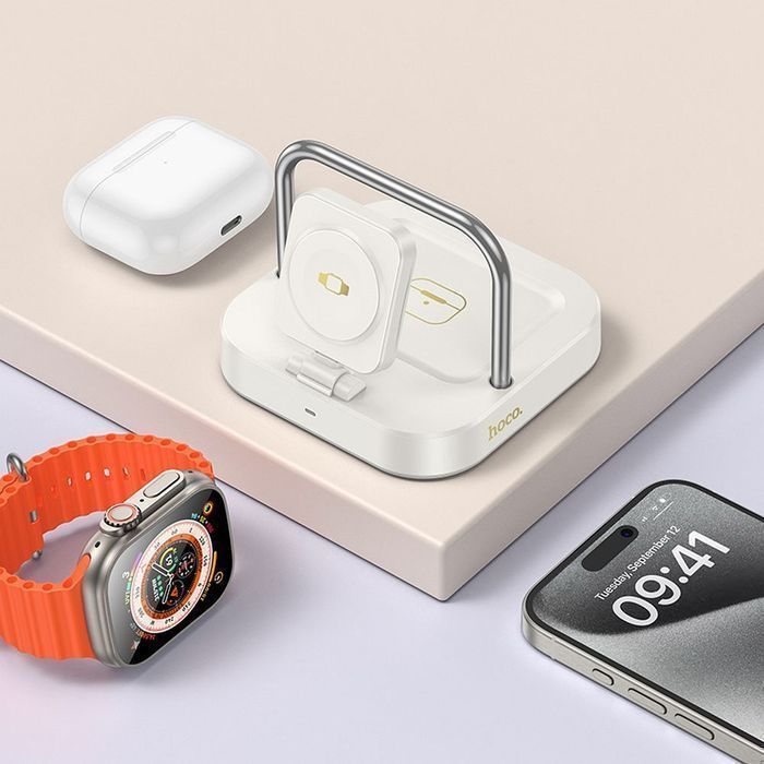 Ładowarka indukcyjna Hoco 3w1 3A 5W kompatybilna z Apple Watch CQ16A