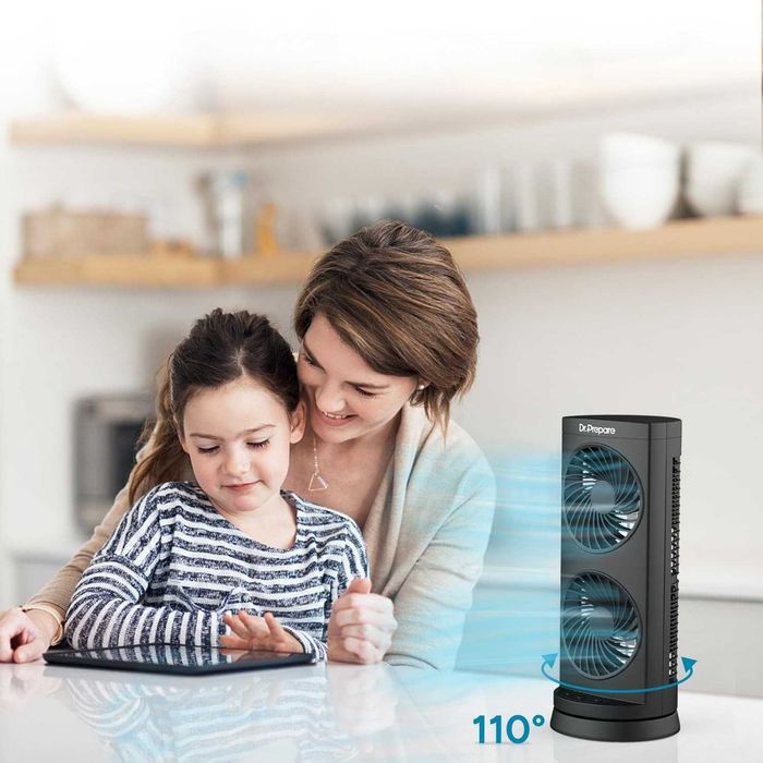 Wentylator Kolumnowy Wieżowy 32cm USB Oscylacja 110° 3 Biegowy Timer