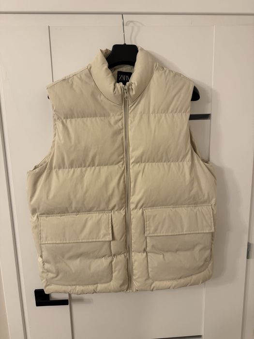 Kremowy bezrękawnik puchowy Zara  XL