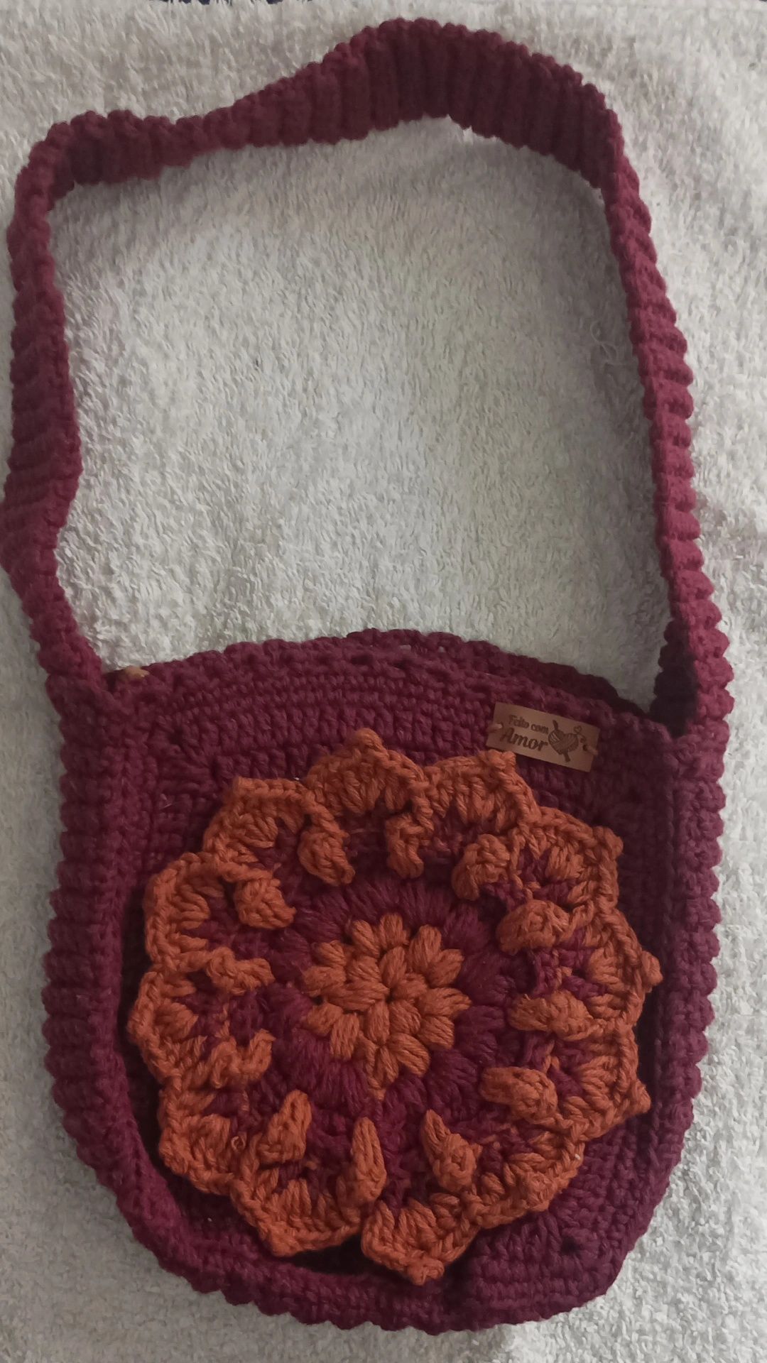Bolsa crochê roxa