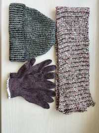 Набор шапка, шарф, перчатки 2-3 года