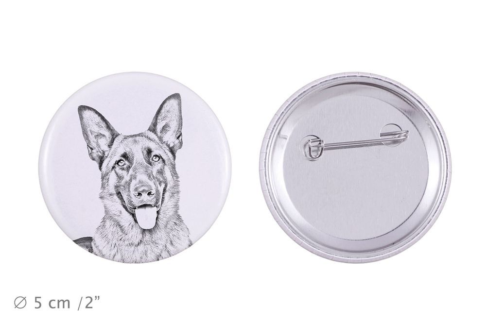 Owczarek niemiecki przypinka z psem duża Art-Dog