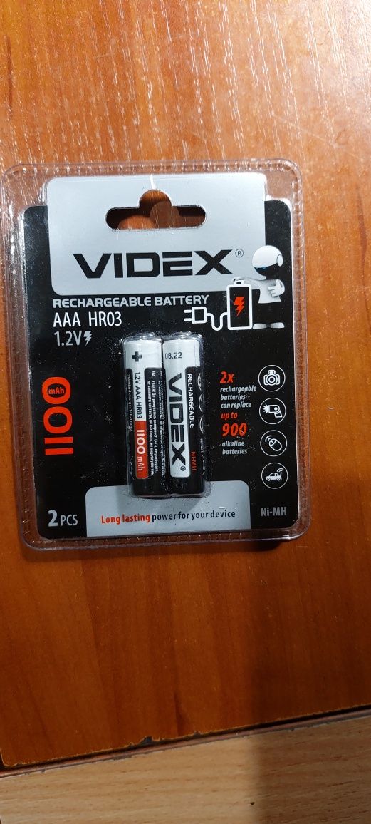 Аккумулятор ААА  1100     mAh  HR03 Videx 2 шт.