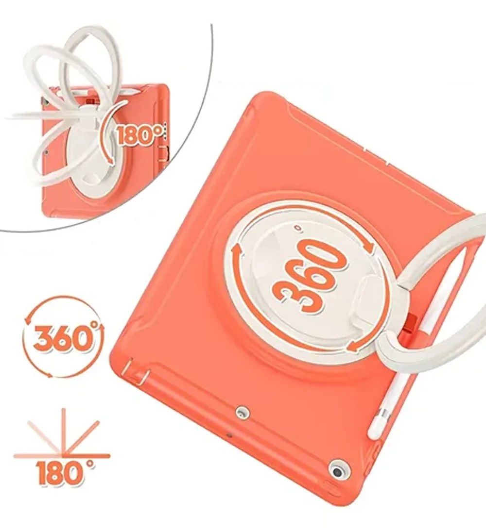 Etui do iPad 9/8/7 10.2 z Podstawką i Miejscem na Rysik Pomarańczowe