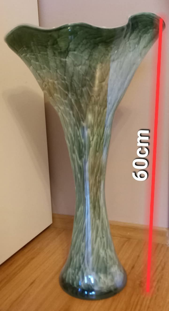 Szklany wysoki 60cm ozdobny podłogowy