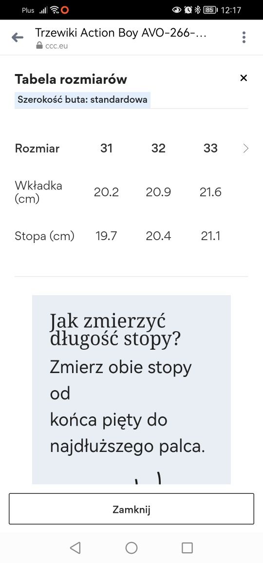 Trzewiki chłopięce Action Boy AVO rozmiar 32