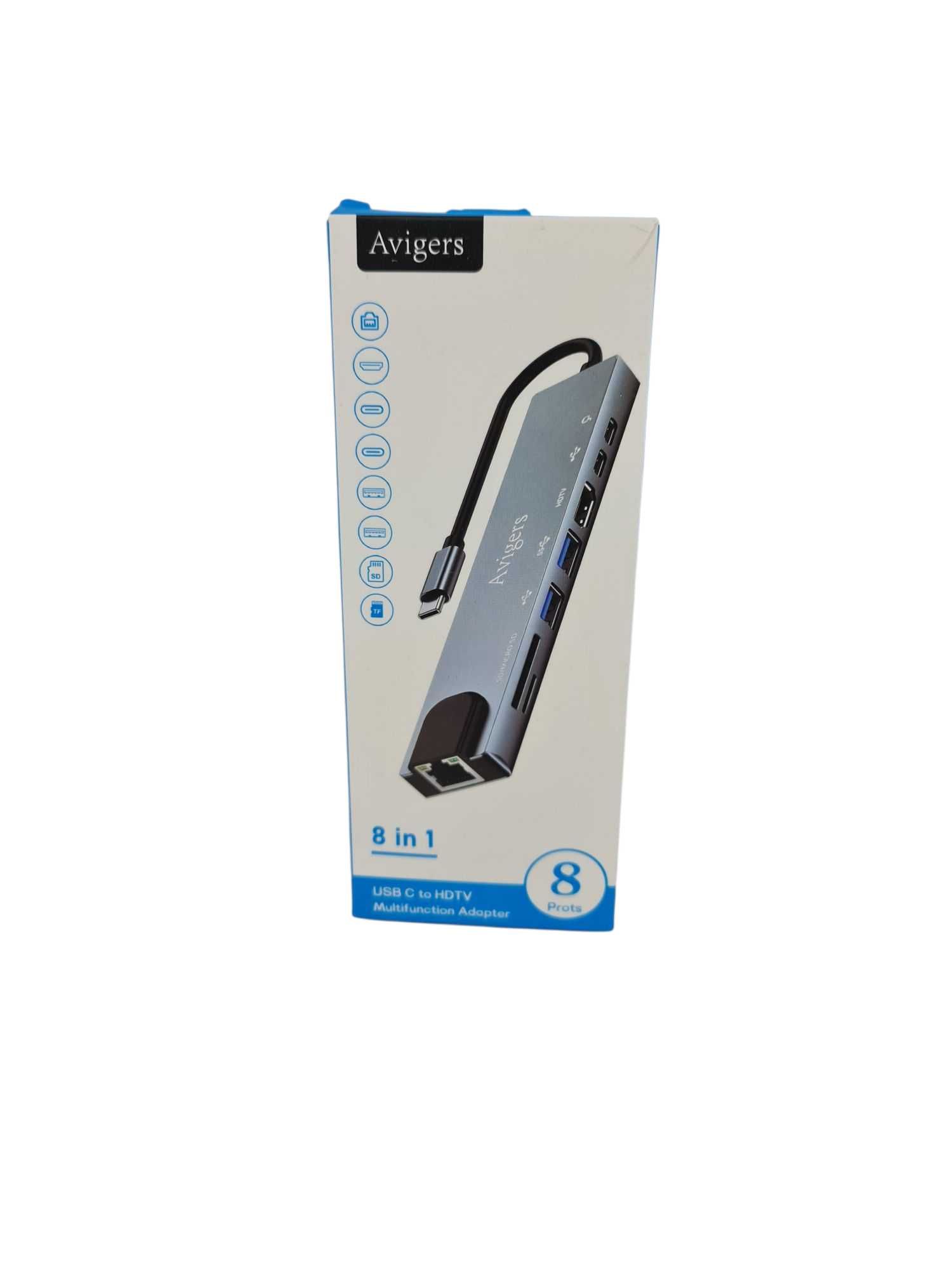 Adapter  8W1 Avigers RJ45 HUB USB C PC.