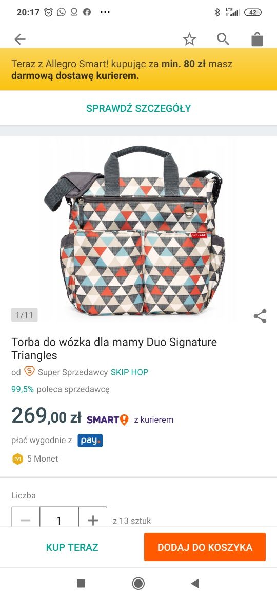 Torba do wózka skip hop Duo Signature Triangles