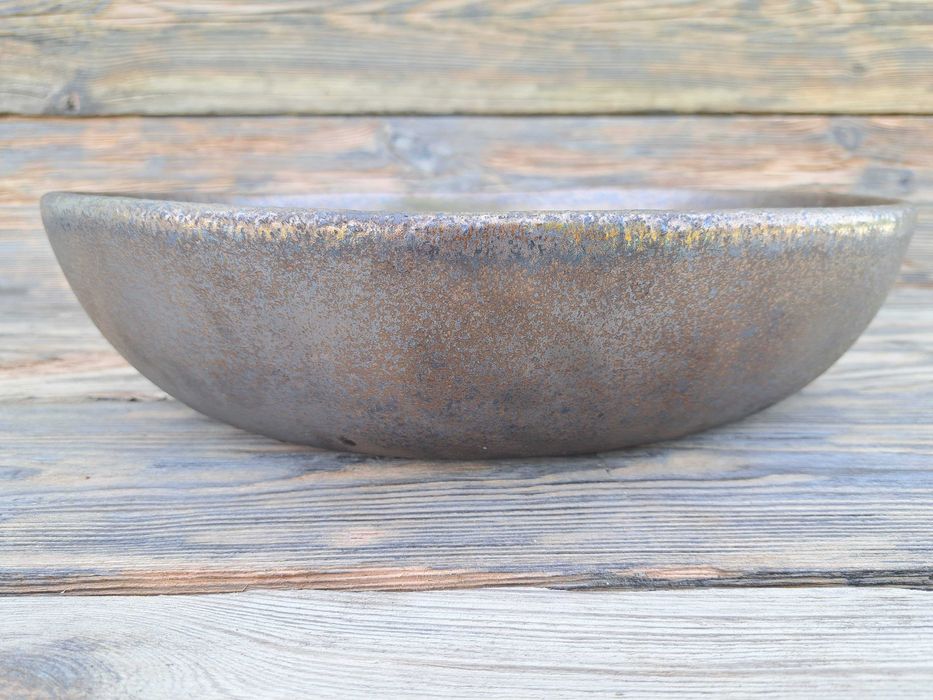 Rustykalna antyczna vintage umywalka ceramiczna - stare złoto, mosiądz