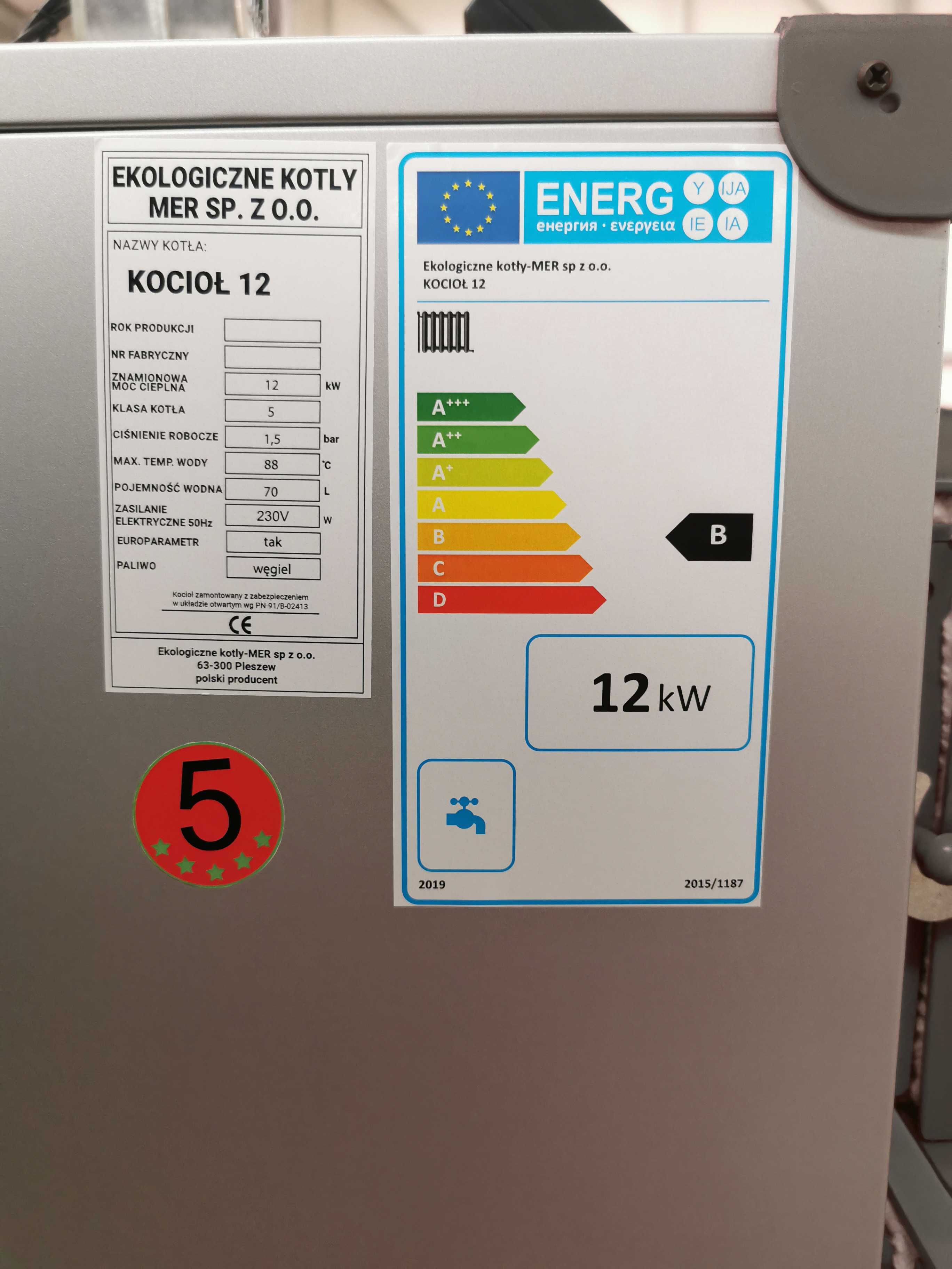 Kotły kocioł piece piec na DREWNO WĘGIEL z dmuchawą sterownikiem 12kW