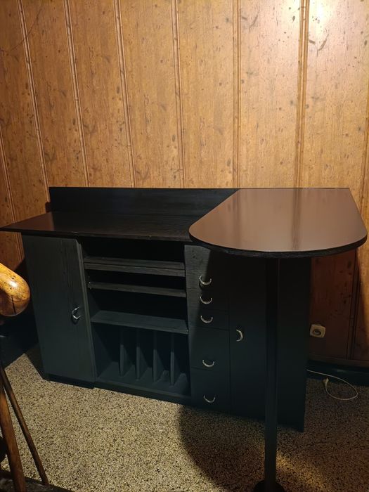 Barek szafka narożna kredens czarny regał barowy bufet