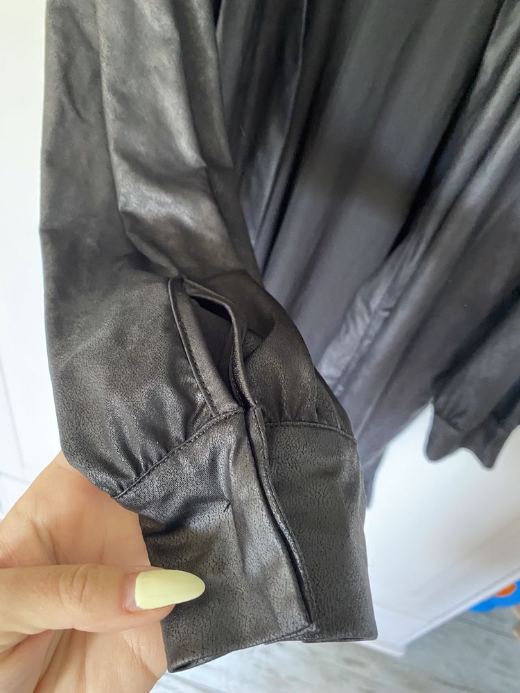 Li Parie Leather shirt bluzka kardigan narzutka L 40 42 XL skóra węża